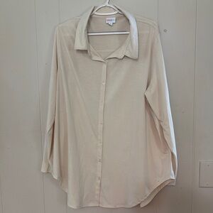 LuLaRoe Cream Button-Down Shirt
